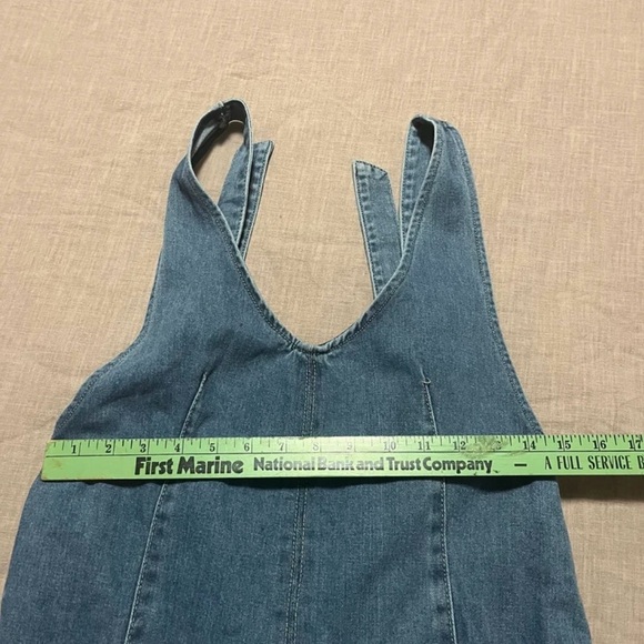Happily Grey Oversized Denim Jumpsuit Overalls Coveralls Size XS adjustable Fall - Picture 6 of 8